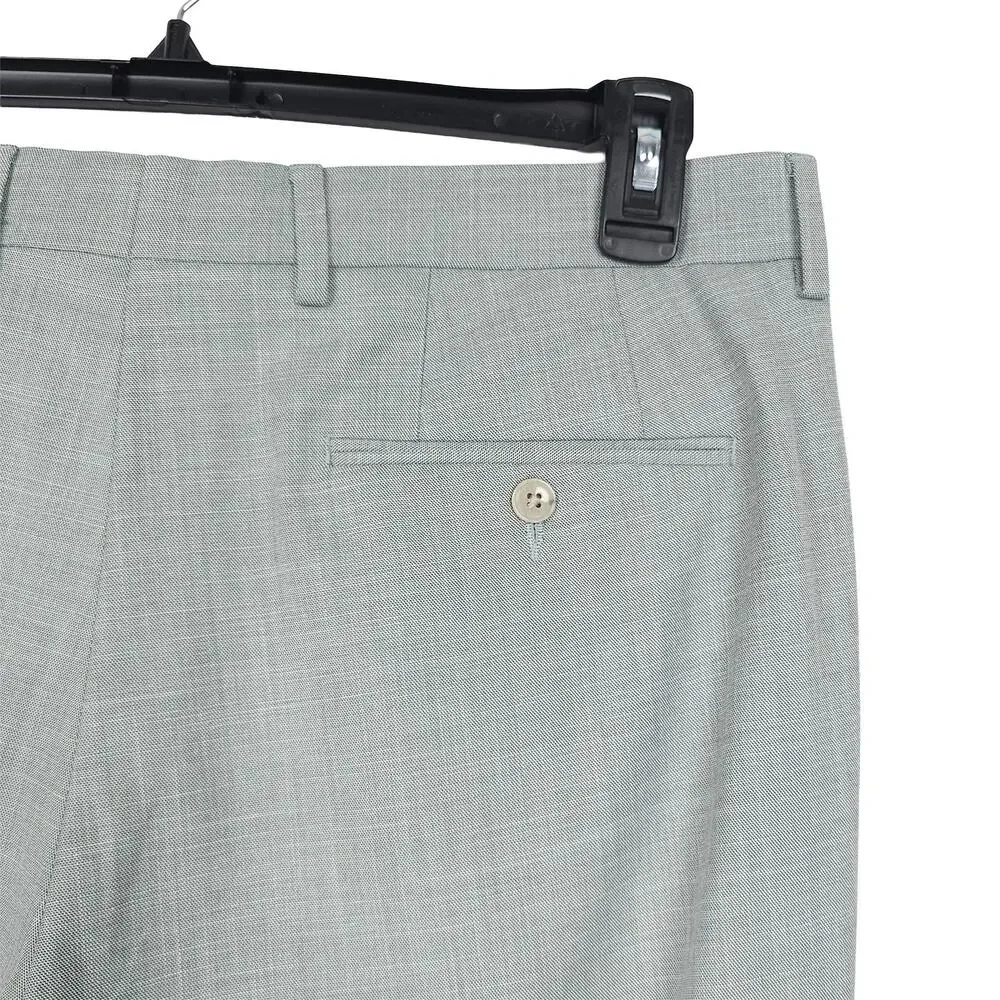 Michael Kors Mens Classic Fit Dress Pants 35x32 Mint Green Sharkskin Stretch NWT